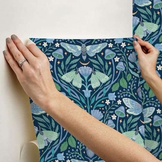 RoomMates Enchanted Forest Damask Peel & Stick Wallpaper